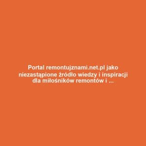 Portal remontujznami.net.pl jako niezastąpione źródło wiedzy i inspiracji dla miłośników remontów i renowacji